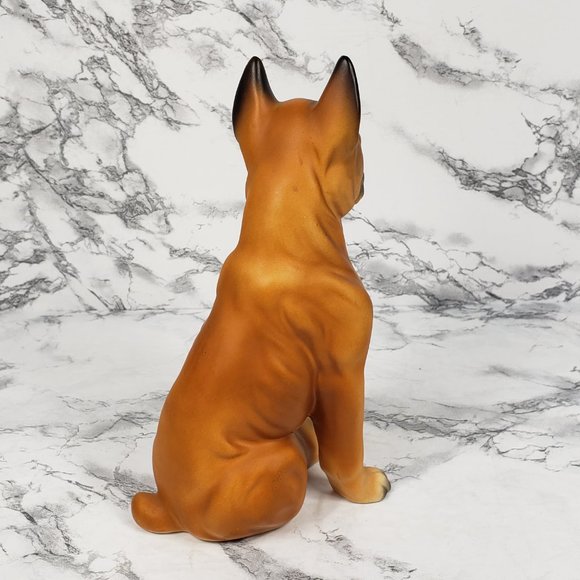 Boxer Dog Porcelain Hand Painted Figurine Mid Century - Picture 4 of 9
